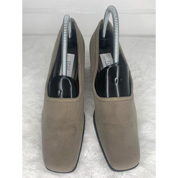 Crazy Horse Liz Claiborne Womens Size 8.5 Beige Square-Toe Heels With Block Heel - Picture 2 of 8